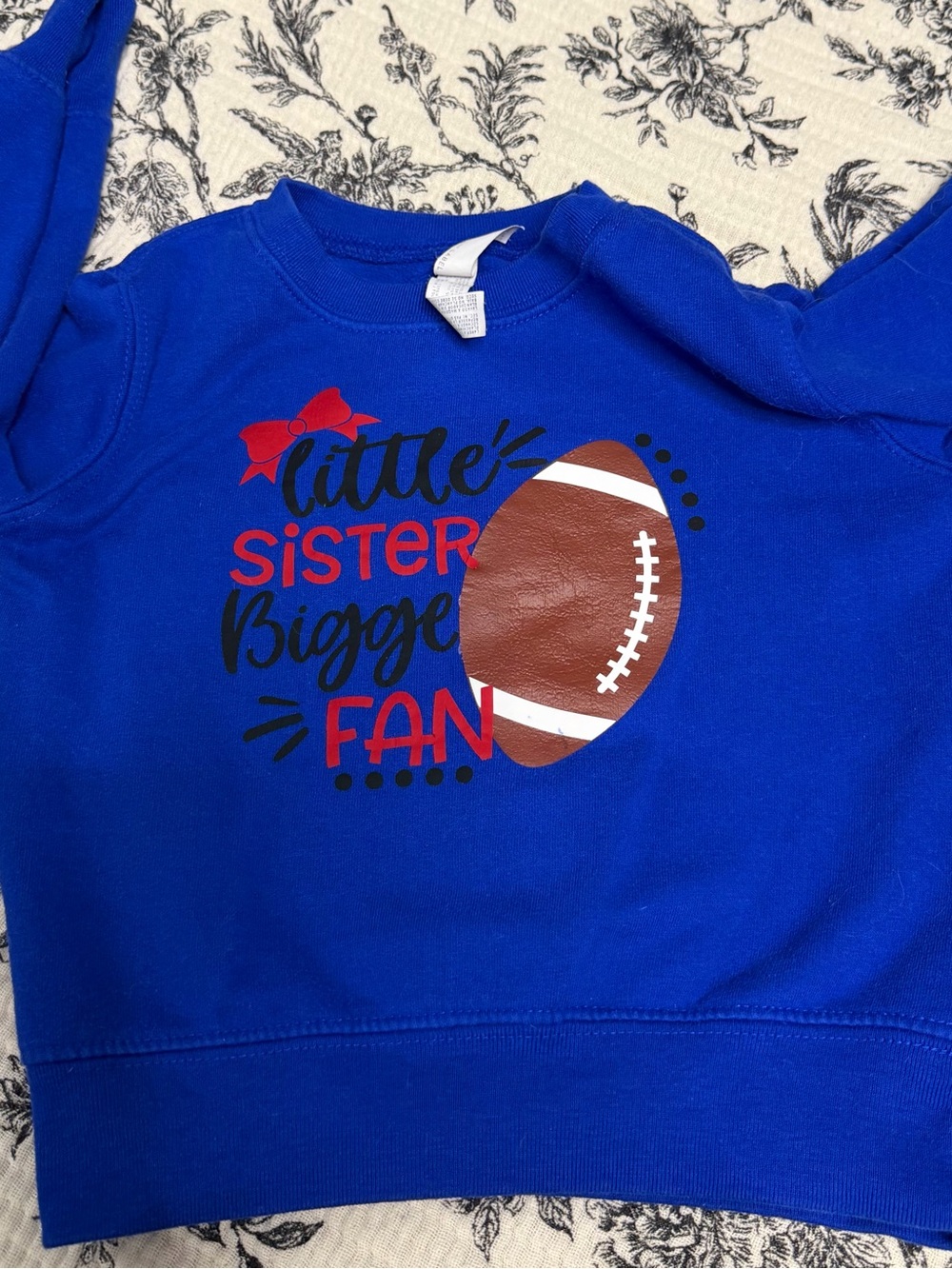 Rabbit Skins Royal Blue 'Little Sister Bigger Fan' Football Sweatshirt